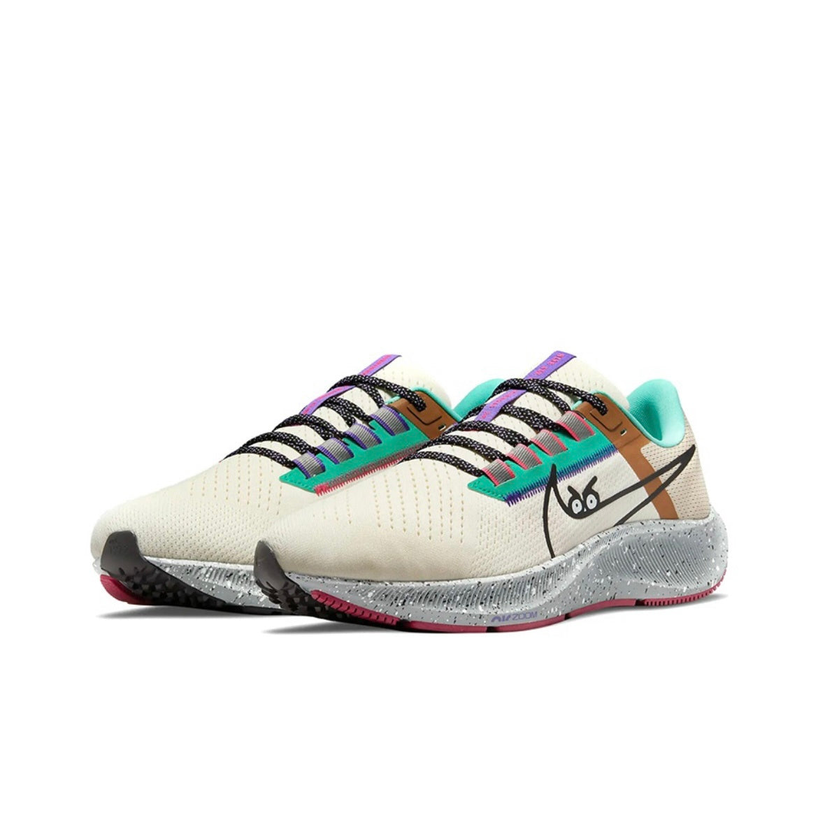 Ivory Nike Air Zoom Pegasus 38 Running Shoes DO2337-100 - product image from the listing.