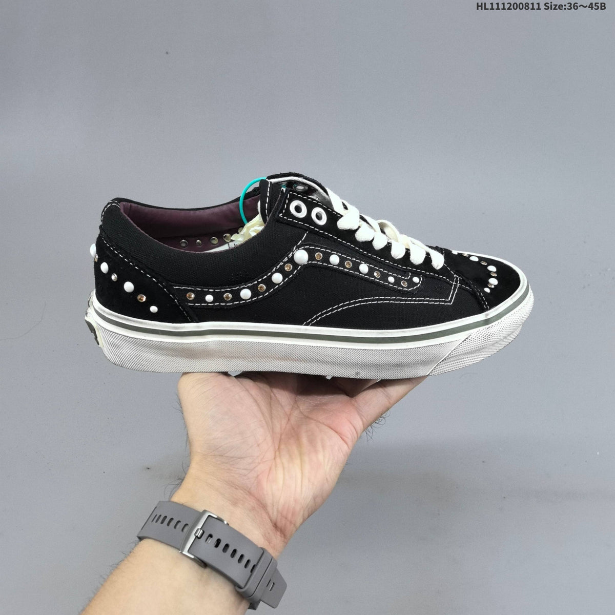 Vans Old Skool Platform Low-Top Sneakers, in Black and White - product image from the listing.