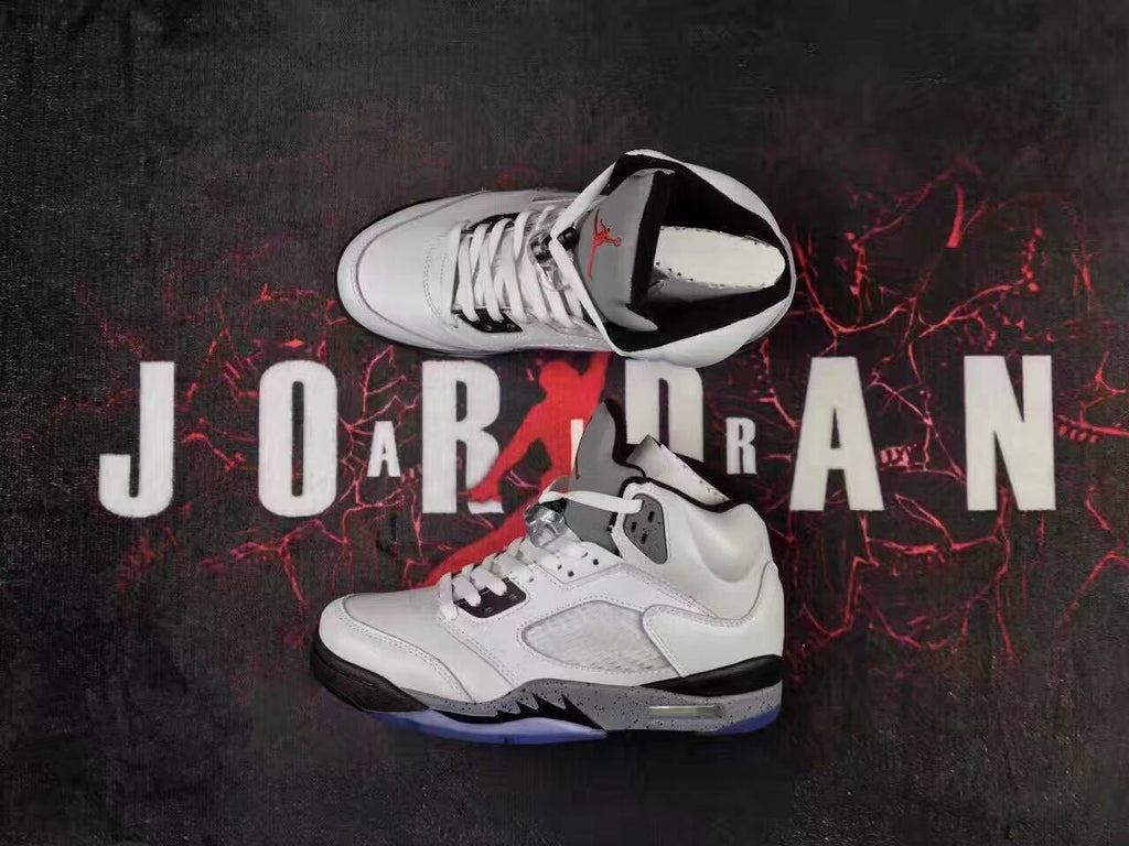 Air Jordan 5 White Cement High-Top Sneakers - product image from the listing.