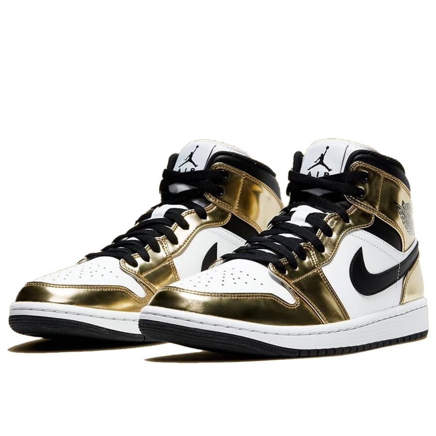 Jordan 1 Mid in Metallic Gold - product image from the listing.