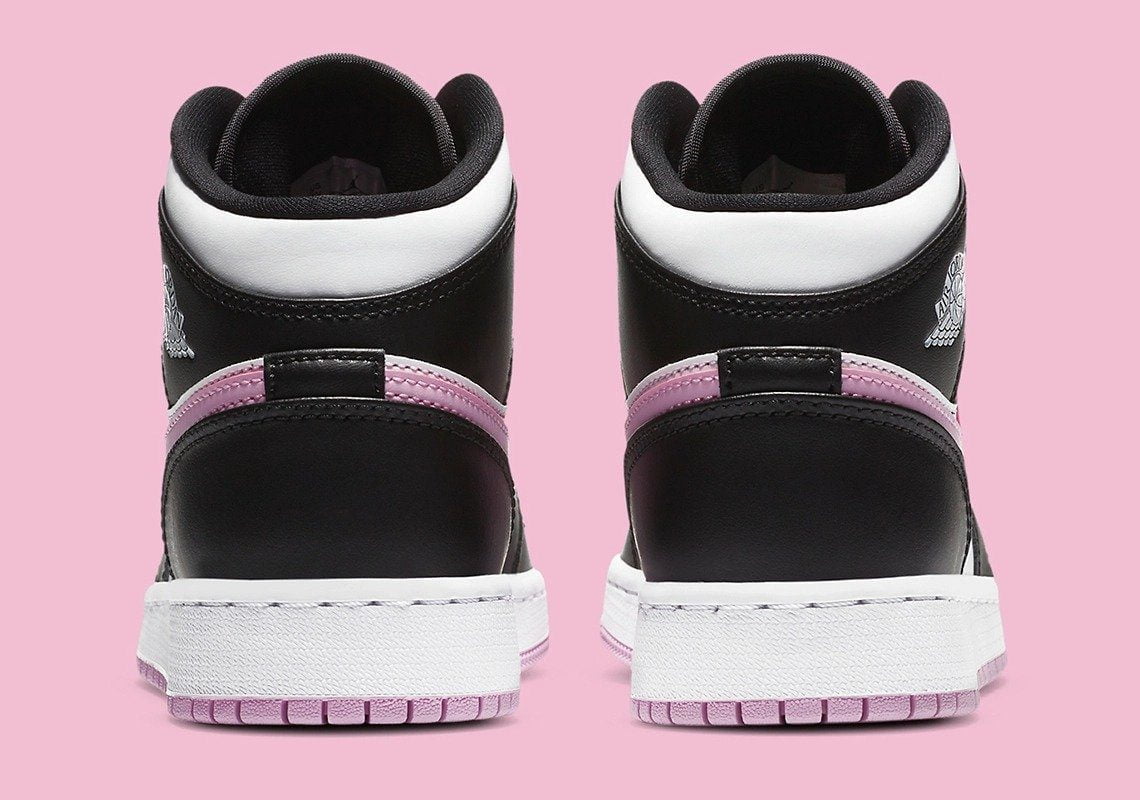 Jordan 1 Mid White Black Light Arctic in Pink - product image from the listing.