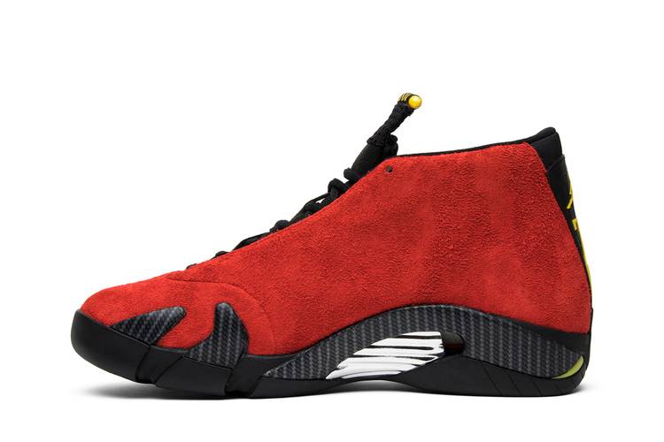 Jordan 14 Ferari in Red - product photo shown in the listing for this item.