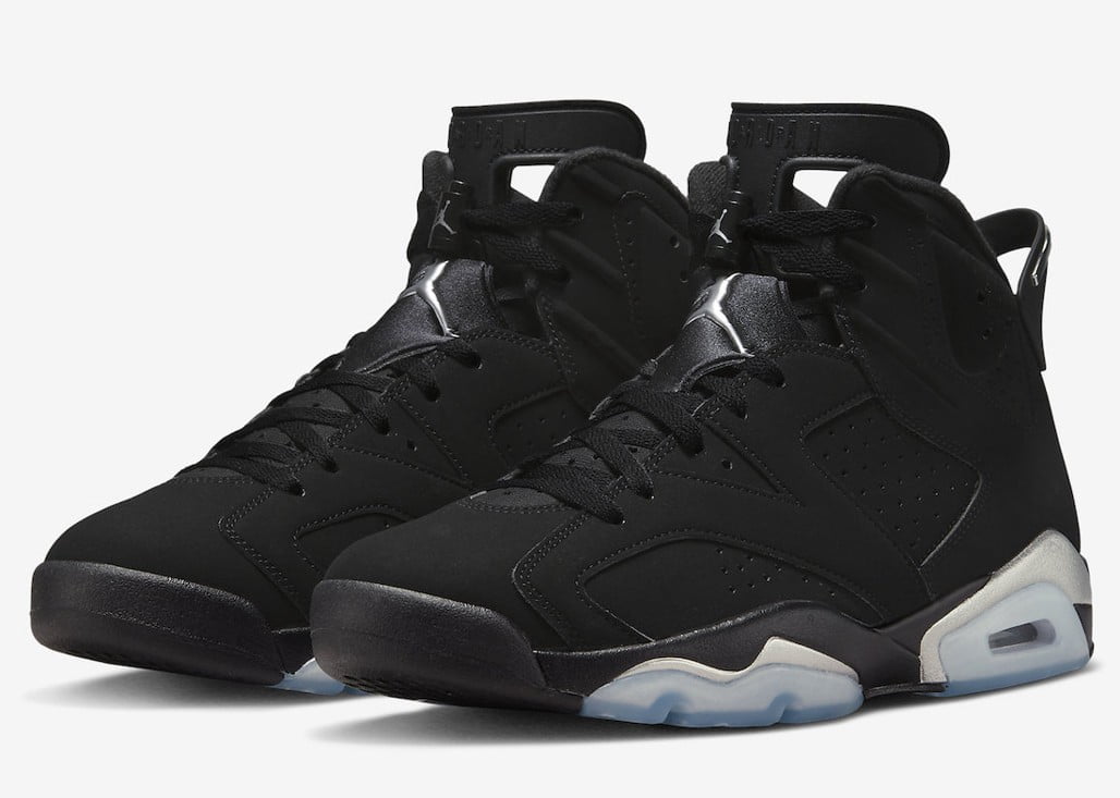 Jordan 6 Retro Chrome in Metallic Silver - product image from the listing.