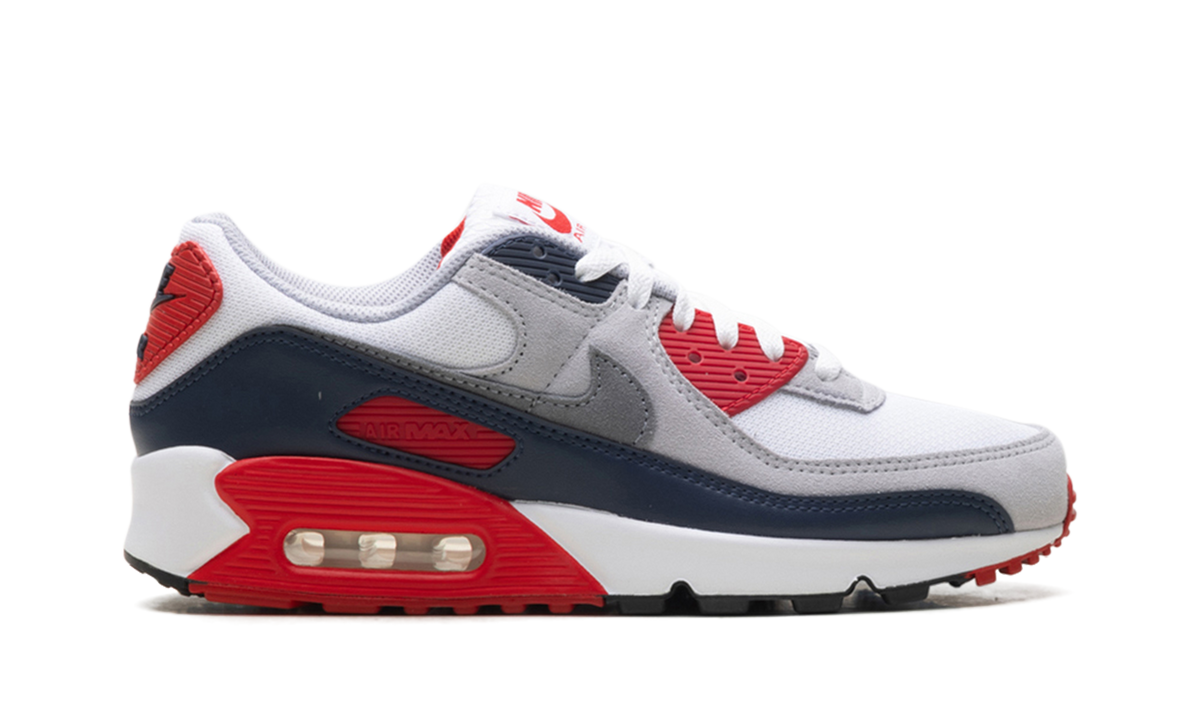 "White/Cool Grey-university Red" AIR MAX 90 DM0029 117 - product image from the listing.