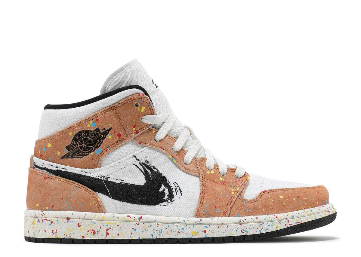 Air Jordan 1 Mid SE 'Brushstroke Paint Splatter' Footwear - product image from the listing.