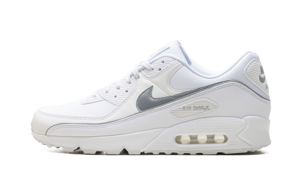 "White Metallic Silver Reflective" Air Max 90 Premium HV4517 100 - product image from the listing.
