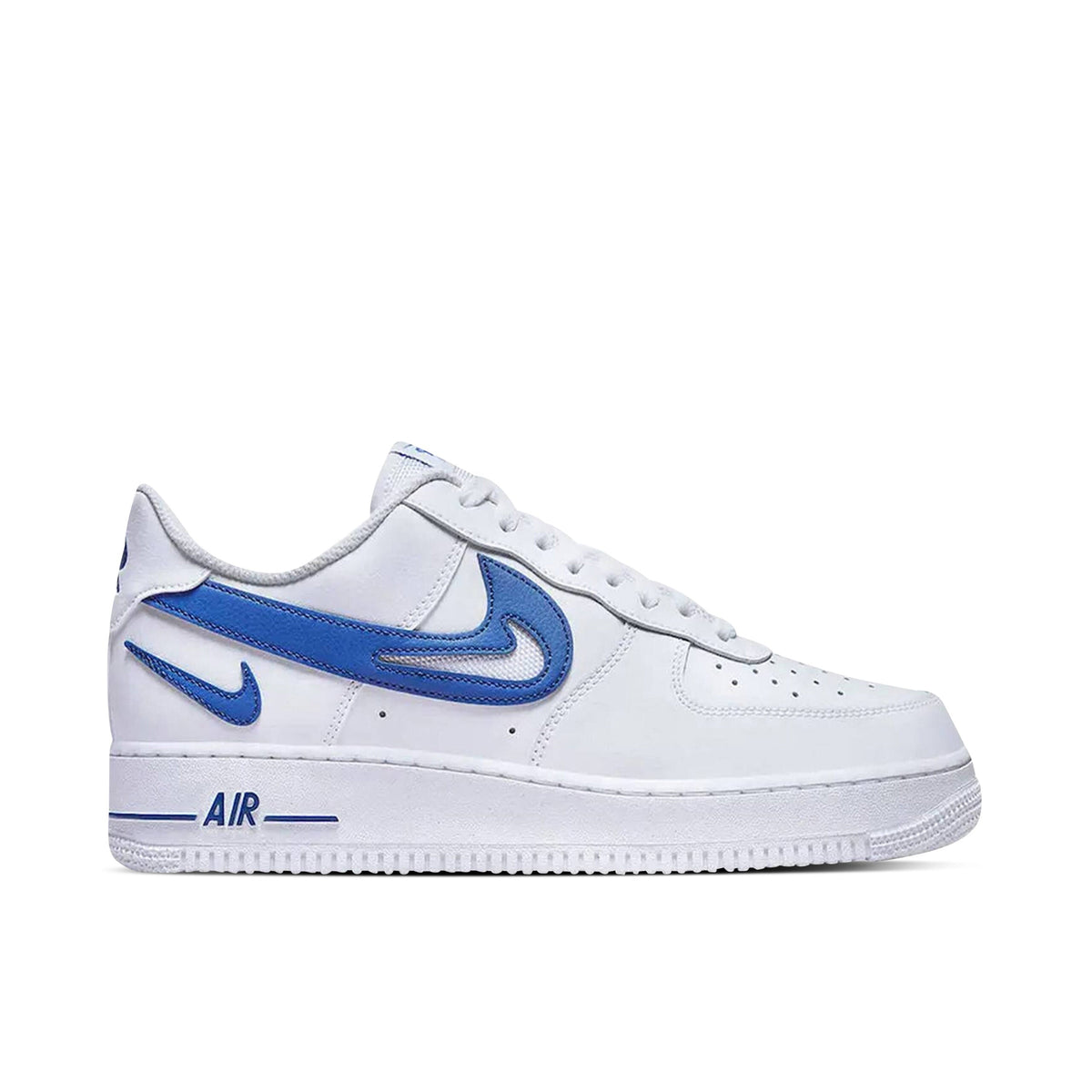 Nike Air Force 1 Low '07 FM Cut Out Swoosh White Game in Royal - product image from the listing.