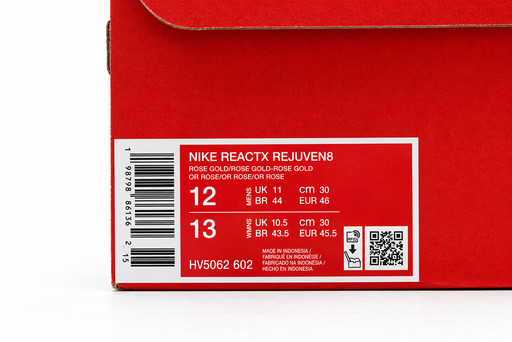 "Rose Gold" Nike ReactX Rejuven8 - product image from the listing.