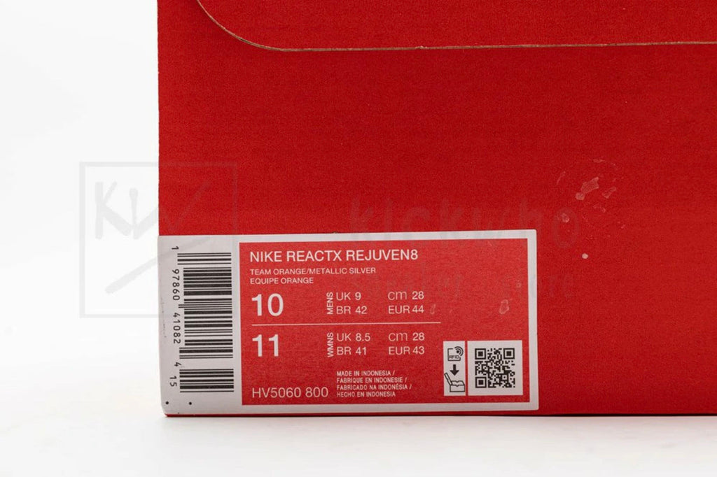 "Safety Orange" Nike ReactX Rejuven8 - product image from the listing.