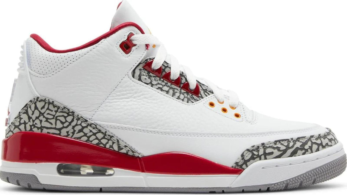 Men's Nike Air Jordan 3 Retro Cardinal Red White Cement Grey CT8532-126 Size 9.5 - product image from the listing.