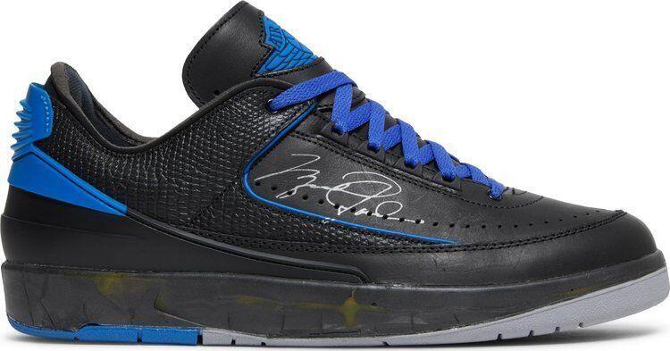 Off-White x Air Jordan 2 Retro SP Low Black Varsity Royal DJ4375 004 Size 9 Used - product image from the listing.