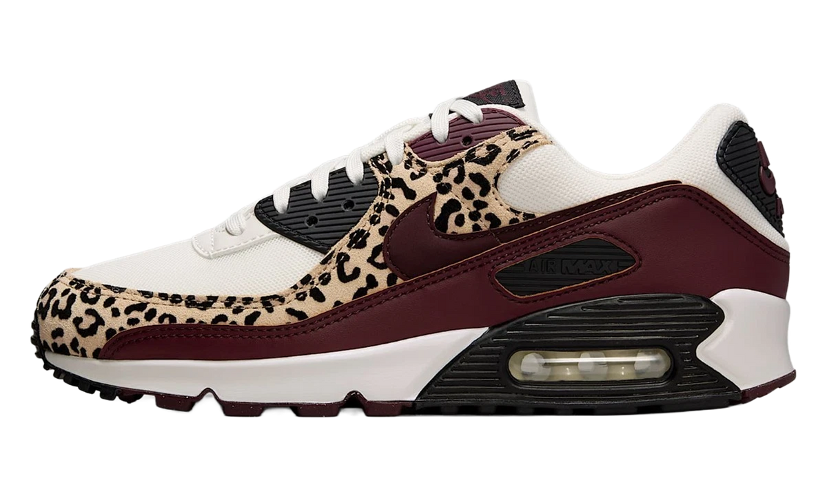 Women's Air Max 90 "Leopard - Burgundy" IF1619 102 - product image from the listing.