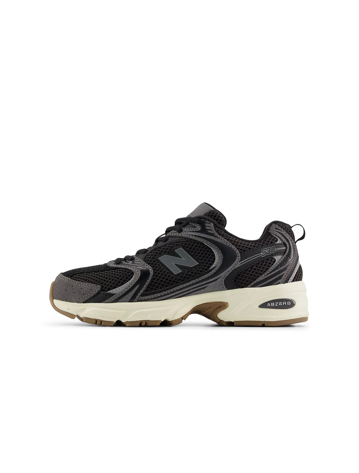 New Balance Big Kids 530 Running Shoes in Black/Gum - product image from the listing.